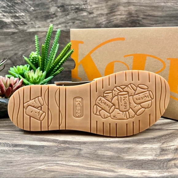 NIB Korks By Kork Ease Justicia Strappy Flat Sandal Natural PU - Picture 9 of 12